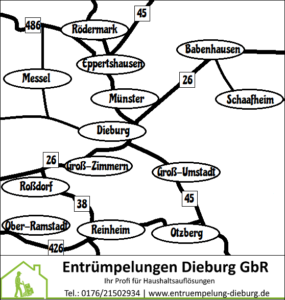 Entrümpelung Dieburg - Unsere Kerngebiete